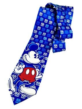 Disney Mickey Mouse Authentic Walt Disney Parks Epcot 100% Silk Neck Tie NWOT